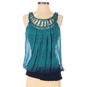 (NEW) AKIKO - TURQUOISE SILK TOP